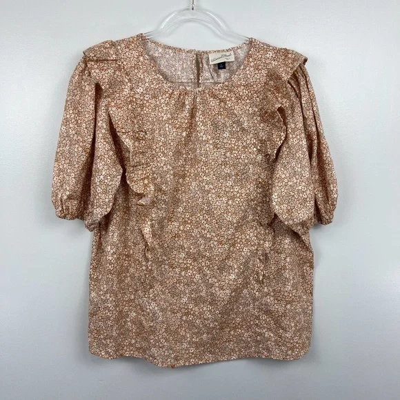 Universal Thread Yellow Floral Top Sz L - Picture 3 of 8